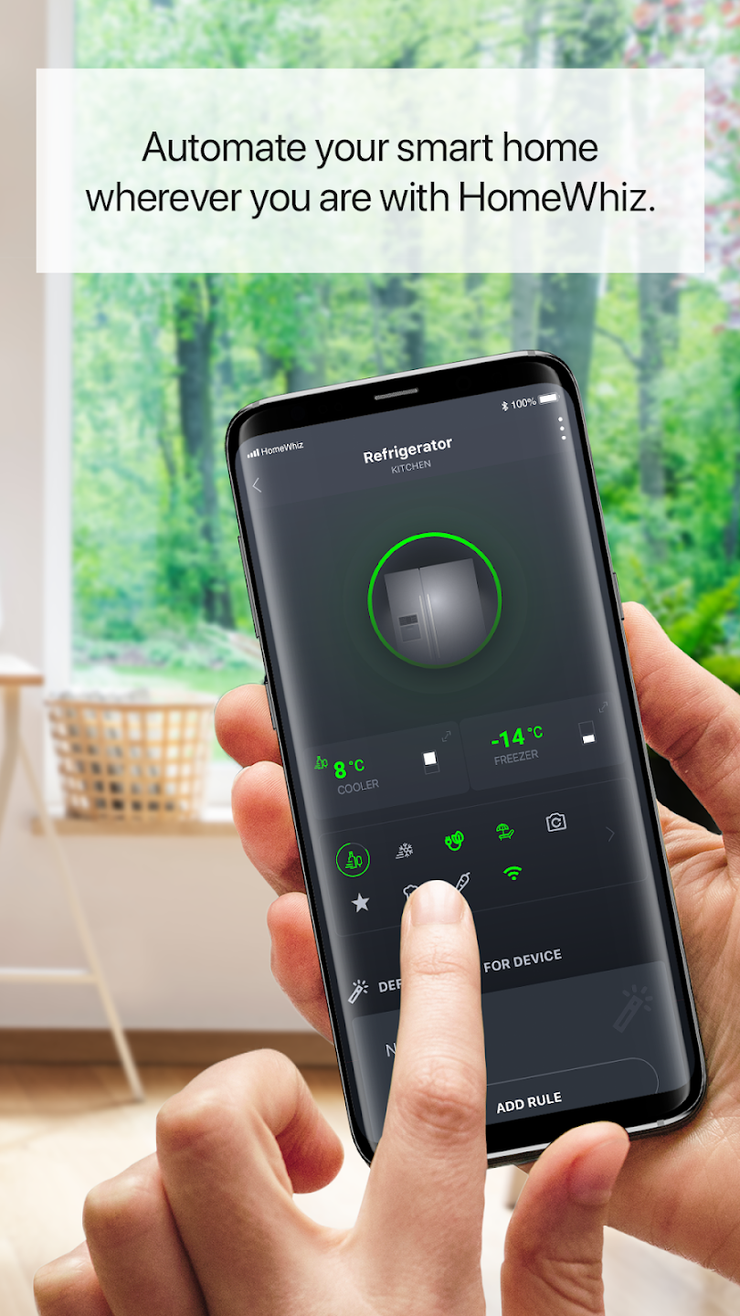 Refrigerator remote controls with cooler and freezer temperatures and automation rules